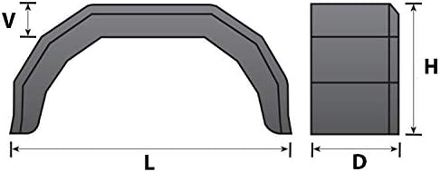 Trailer Plastic Mudguards – Pair (2x) Heavy Duty-MP265 – 490x140x200 (8" Wheels)