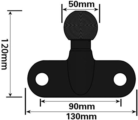 50mm Heavy Duty Towball – Black E Approved