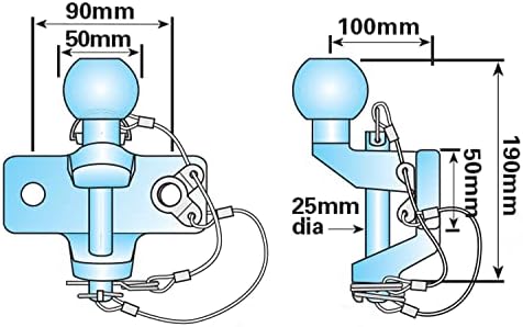50mm Ball & Pin Hitch – Heavy Duty Towball Assembly-Silver