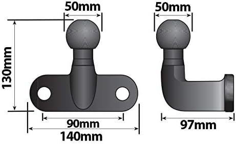 50mm High Reach Towball – E Approved for AL‑KO & Winterhoff