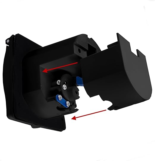 240V 16A Flush Fit Mains Socket – IP44 Splashproof-Black