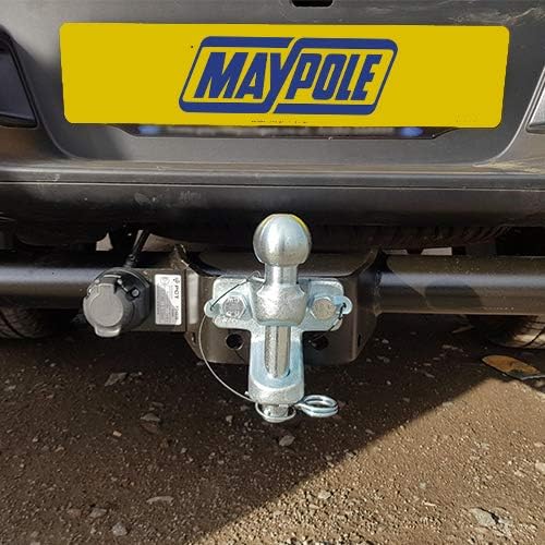 50mm Ball & Pin Hitch – Heavy Duty Towball Assembly-Bright Silver