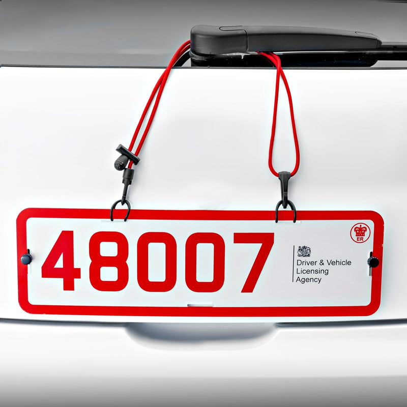 Magnetic Trade Plate Holder Conversion Rear Van or Car Kit for 1 Plate – Rubber Coated Magnets with Safety Cord