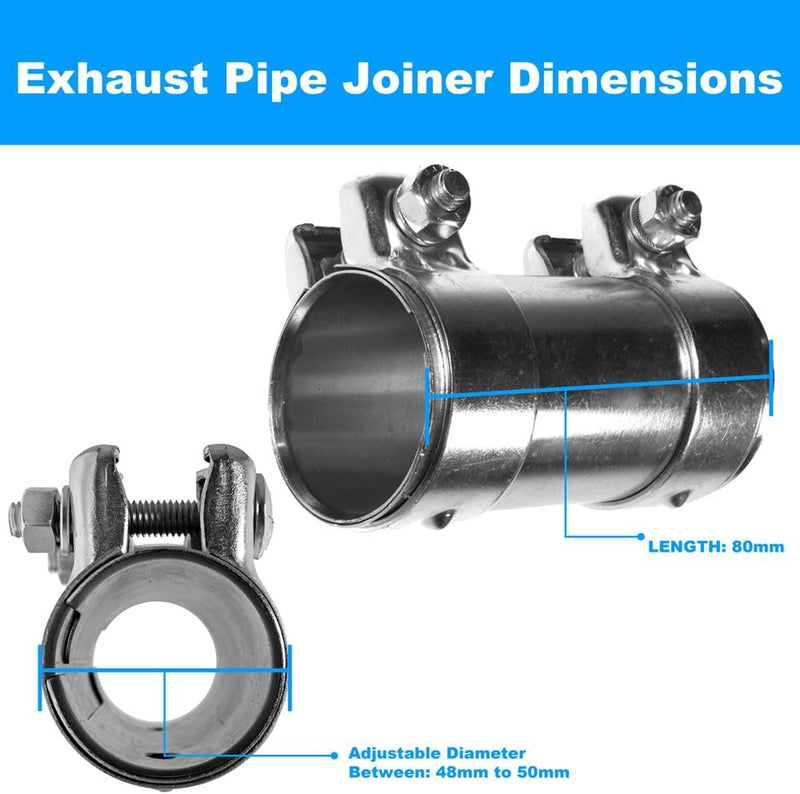 Adjustable Exhaust Pipe Joiner – 48–50mm x 80mm