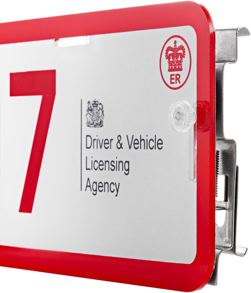 Trade Plate Holders Clip-On Cover Up Kit for Front and Rear Plates – Spring Loaded Number Plate Holder for Cars, Trailers & Caravans