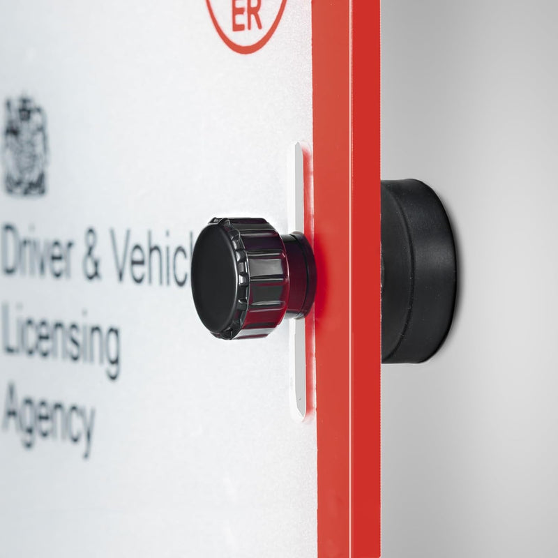 Magnetic Trade Plate Holder Kit for Rear of Car, Van & Other Vehicles. Rubber Coated Magnets with Scratch-free Application & Thumb-Friendly Screws, Covers & Nylon Washers.