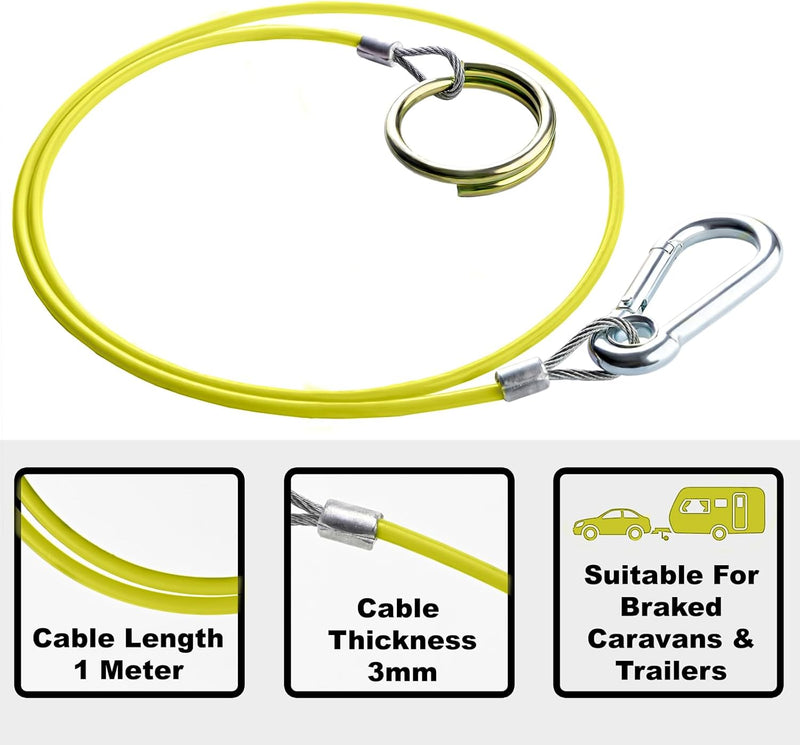 1m x 3mm Trailer Breakaway Cable – Heavy Duty Safety Cable-Red