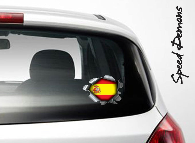 Speed Demons Flag Sticker – Self Adhesive Graphic-Spain-Standard
