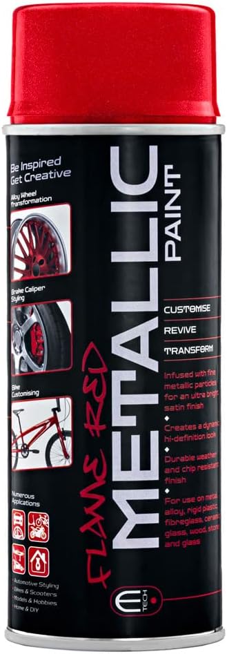 E-TECH Formula Metallic Spray Paint – Heat Rated 180°C-Flame Red