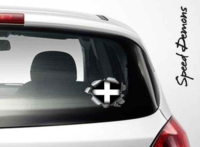 Speed Demons Flag Sticker – Self Adhesive Graphic-Cornwall-Standard