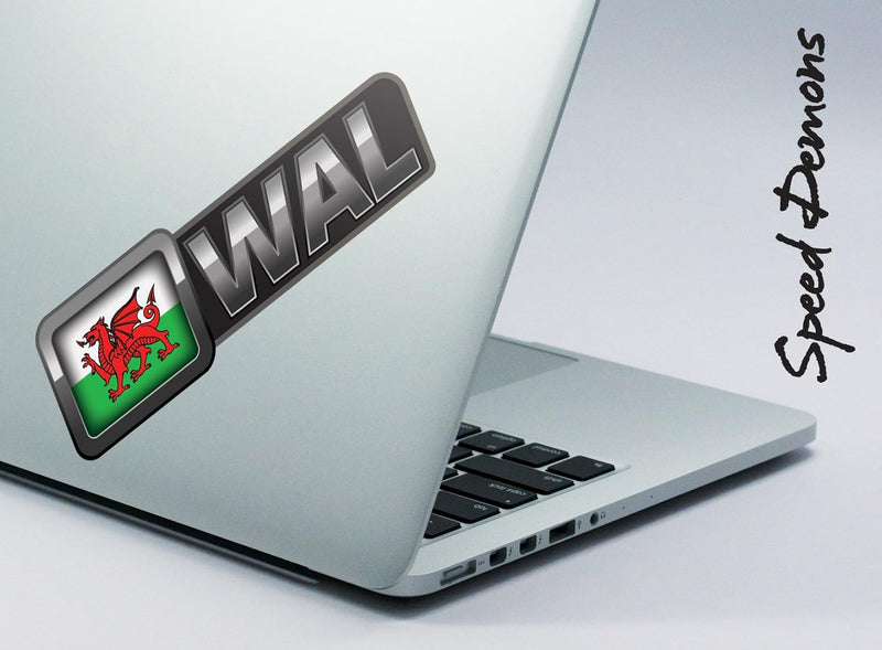 Speed Demons Flag Sticker – Self Adhesive Graphic-Wales (Side Flash)-Standard