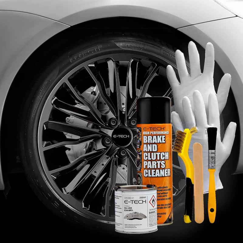 E‑Tech Brake Caliper Paint Kit – Professional High Temperature 220°C-Silver