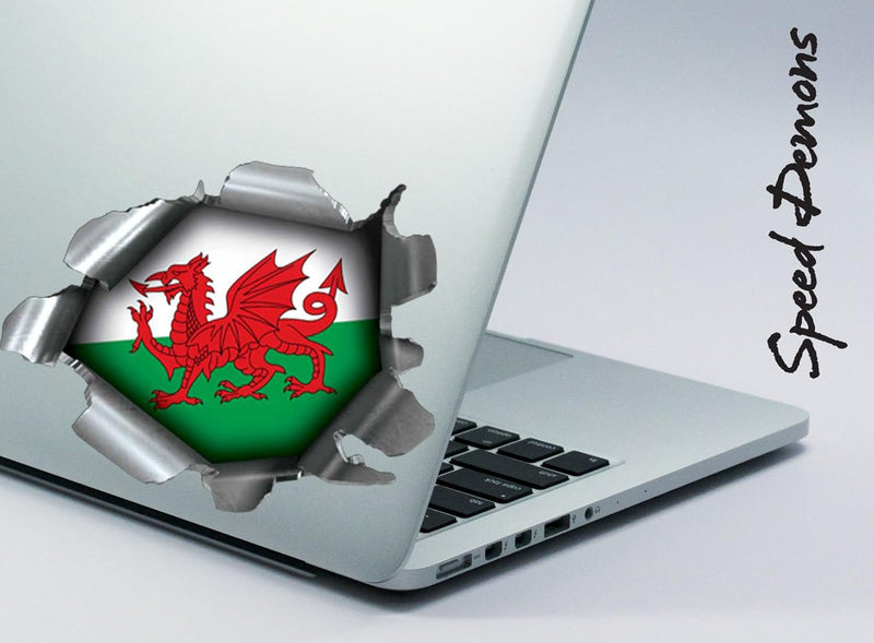 Speed Demons Flag Sticker – Self Adhesive Graphic-Wales (Football/Rugby)-Standard