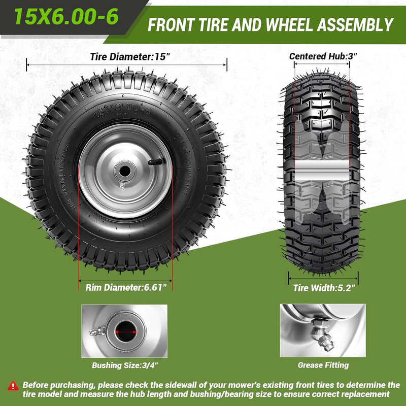 Kenda K383 6 Inch Turf Tyre 15x6.00-6