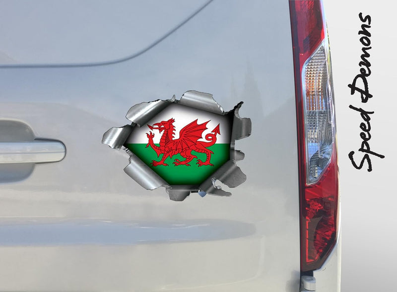 Speed Demons Flag Sticker – Self Adhesive Graphic-Wales-Extra Large