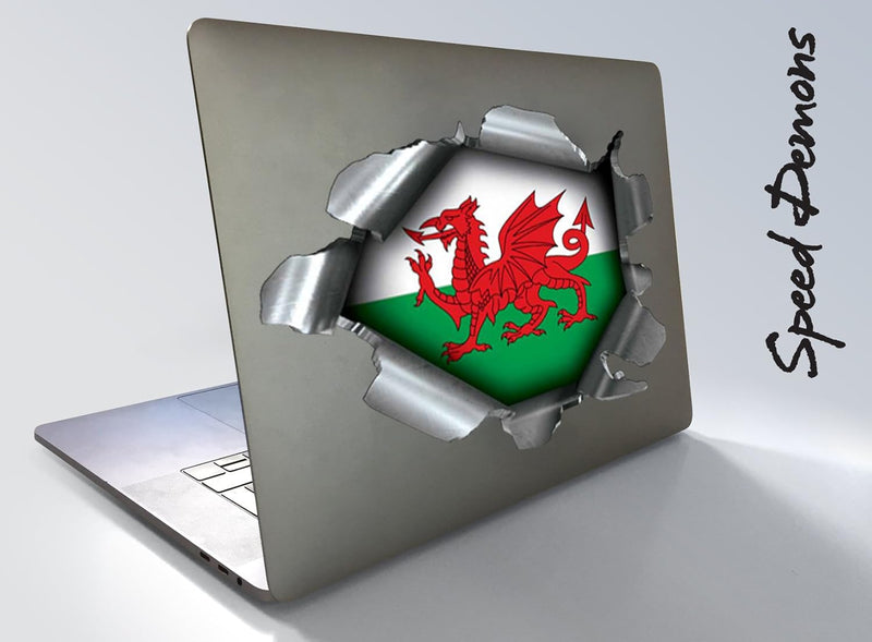 Speed Demons Flag Sticker – Self Adhesive Graphic-Wales-Extra Large