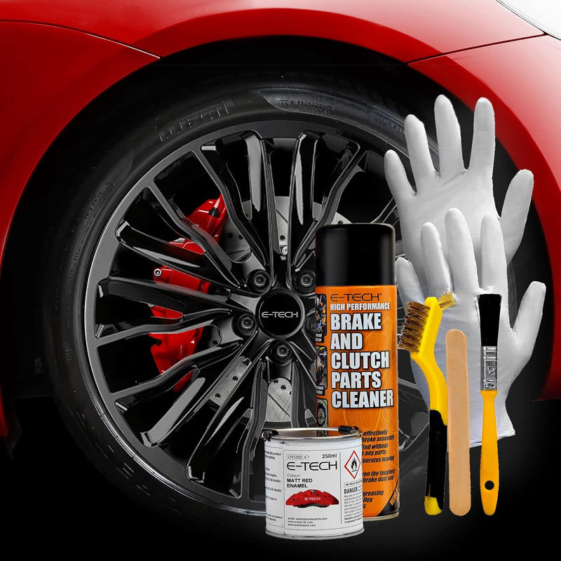 E‑Tech Brake Caliper Paint Kit – Professional High Temperature 220°C-Matt Red