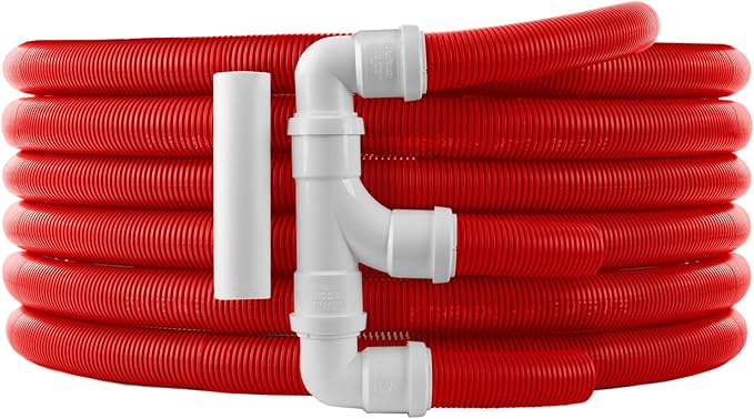 Red High Visibility Twin Caravan & Motorhome Waste Water Outlet Pipe System – FloPlast Fittings-Pipe Length-10 Metre