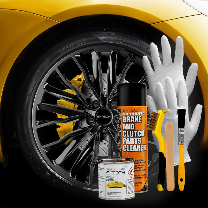 E‑Tech Brake Caliper Paint Kit – Professional High Temperature 220°C-Yellow