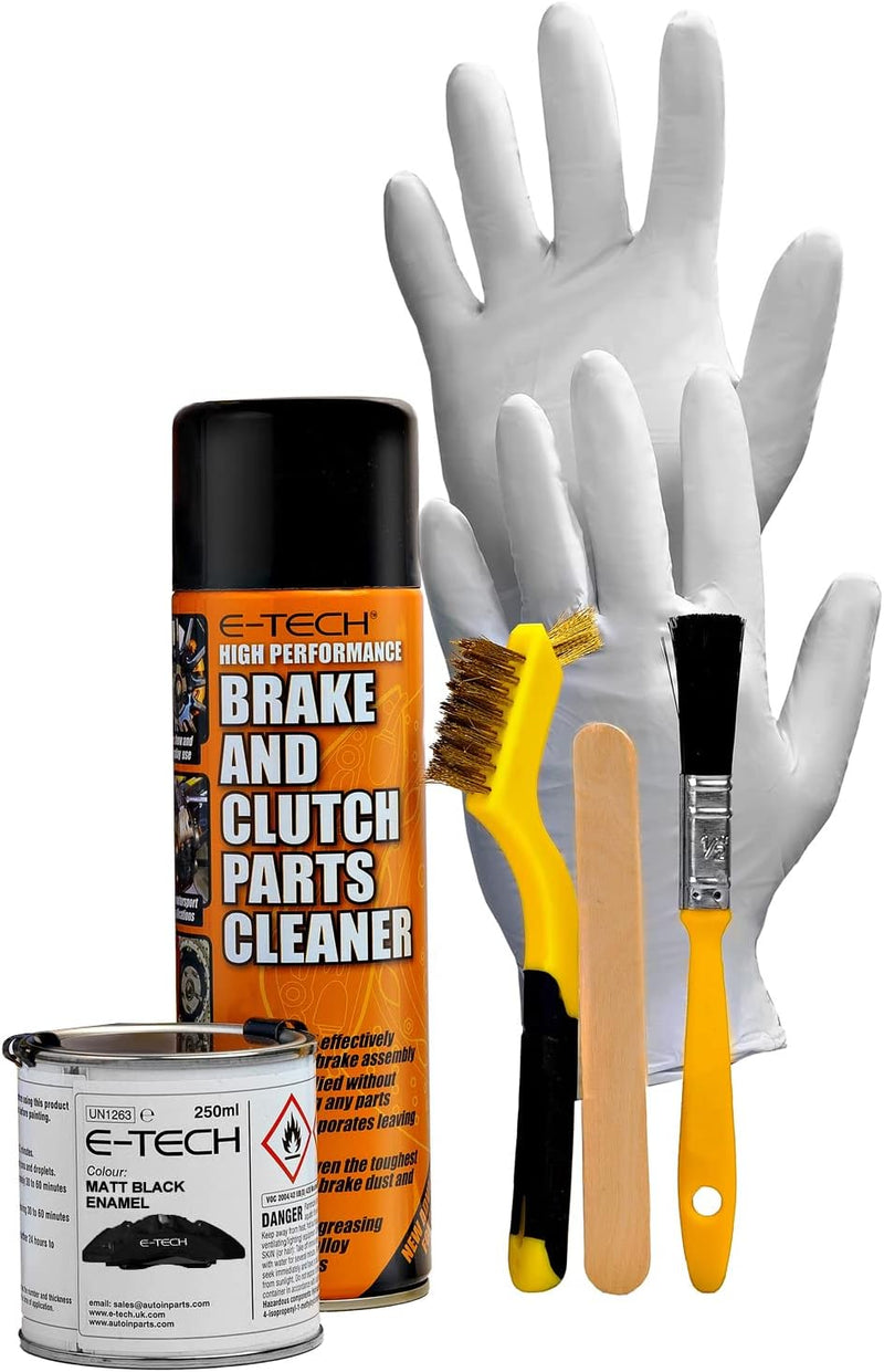 E‑Tech Brake Caliper Paint Kit – Professional High Temperature 220°C-Matt Black