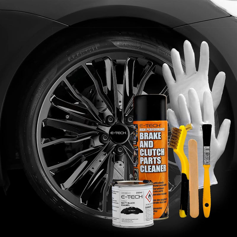 E‑Tech Brake Caliper Paint Kit – Professional High Temperature 220°C-Matt Black