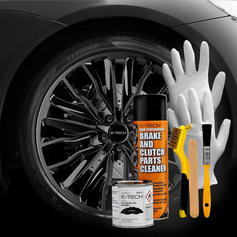 E‑Tech Brake Caliper Paint Kit – Professional High Temperature 220°C-Black