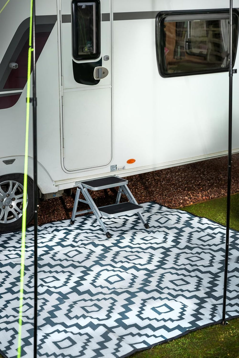 Deluxe Awning Carpet – Aztec Grey Breathable Caravan & Camping Ground Sheet-1.2m x 1.8m