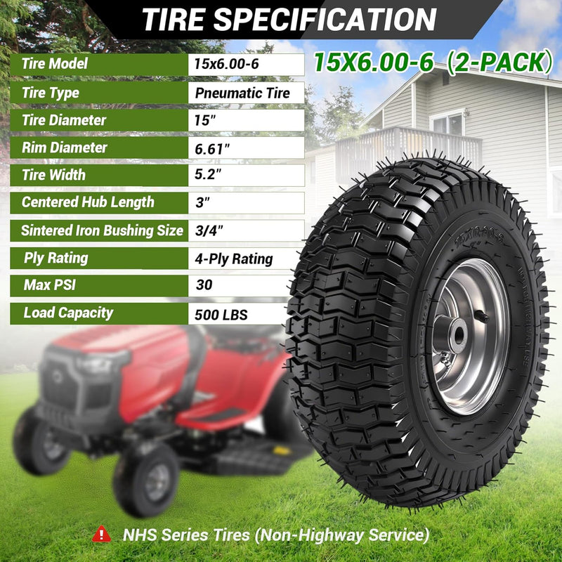 Kenda K383 6 Inch Turf Tyre 15x6.00-6