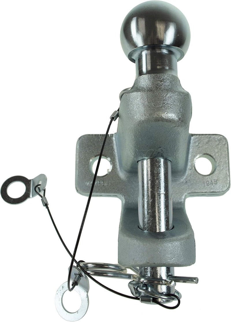 50mm Ball & Pin Hitch – Heavy Duty Towball Assembly-Bright Silver