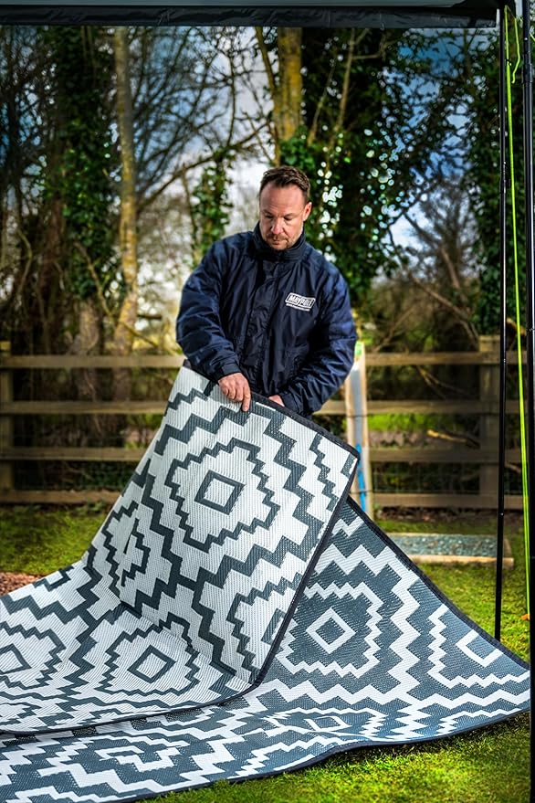 Deluxe Awning Carpet – Aztec Grey Breathable Caravan & Camping Ground Sheet-1.2m x 1.8m