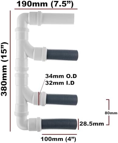 3 Outlet Caravan Waste Water Outlet Pipe System Adaptor – FloPlast Fittings