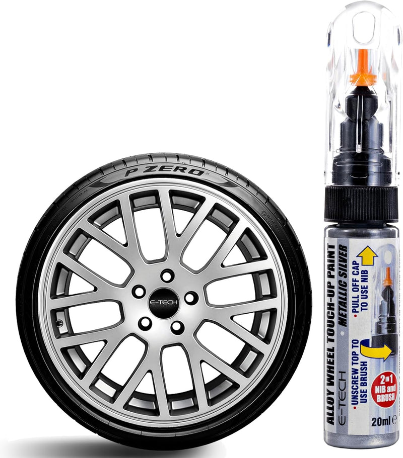 E‑Tech Wheel Touch Up Paint Stick Metallic Silver