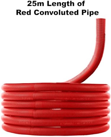 25 Metre Red High Visibility Caravan Waste Water Convoluted Hose 28.5mm ID
