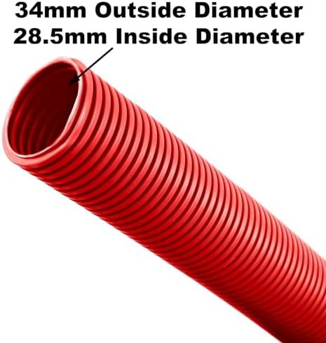 25 Metre Red High Visibility Caravan Waste Water Convoluted Hose 28.5mm ID