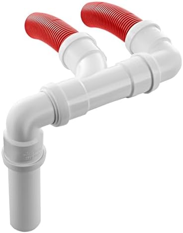 Red High Visibility Twin Caravan Waste Water Outlet Adaptor – FloPlast Fittings
