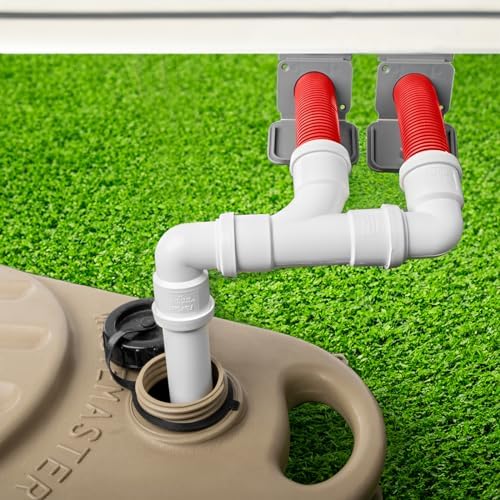 Red High Visibility Twin Caravan Waste Water Outlet Adaptor – FloPlast Fittings