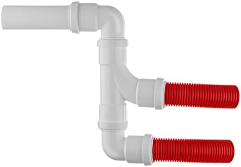 Red High Visibility Twin Caravan Waste Water Outlet Adaptor – FloPlast Fittings