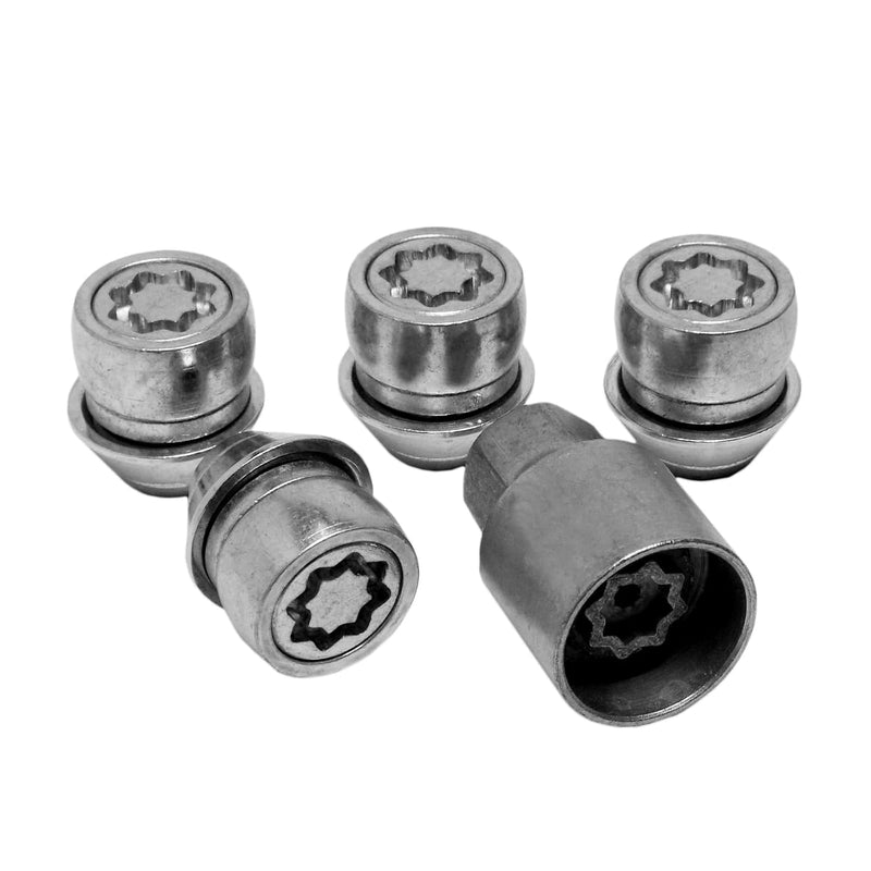 E-Tech EVO5 Locking Wheel Nut Set Ford Pre-2012 M12x1.5 Silver