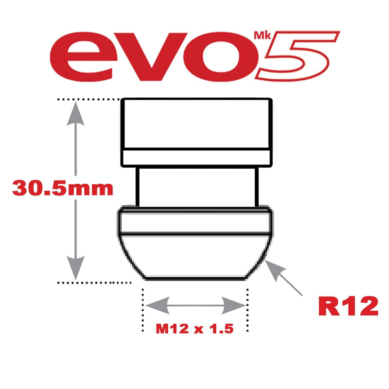 E-Tech EVO5 Locking Wheel Nut Set Honda M12x1.5 Silver