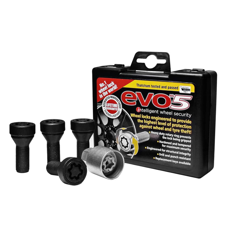 E-Tech EVO5 Locking Wheel Bolt Set BMW M14x1.25 Black