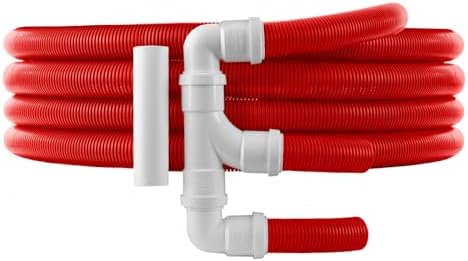 Red High Visibility Twin Caravan & Motorhome Waste Water Outlet Pipe System – FloPlast Fittings-Pipe Length-4 Metre