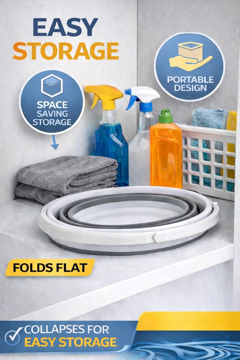 Collapsible 10L Camping Bucket – Foldable Silicone