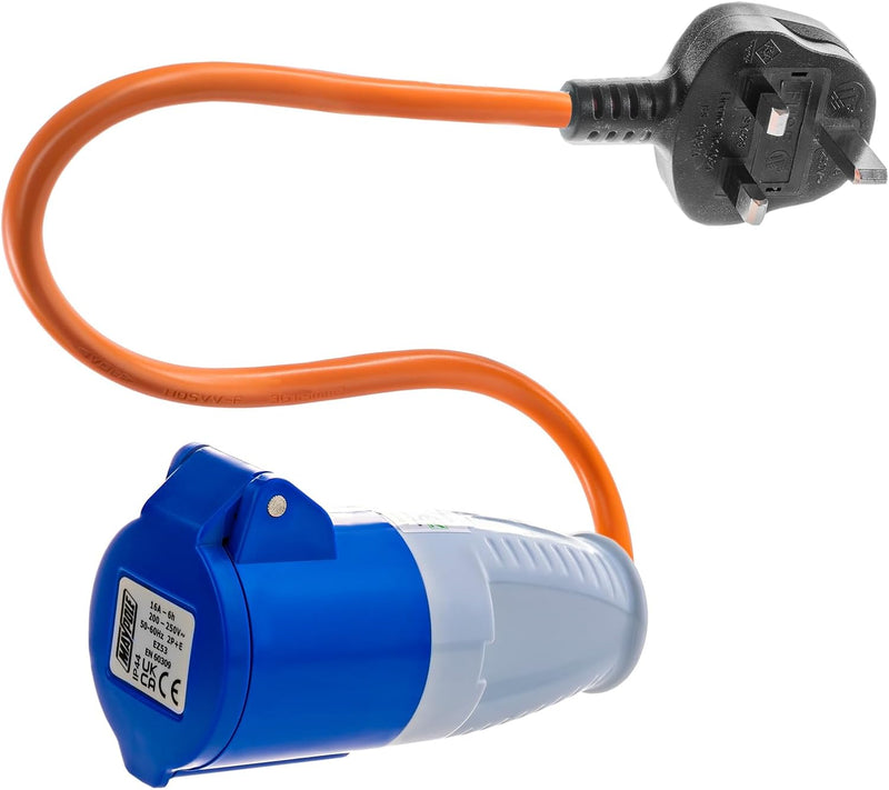 16A UK Hook-Up Lead Adaptor – 3 Pin to Mains