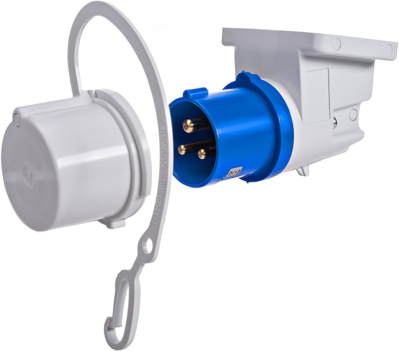 230V 16A Caravan Inlet Socket with Waterproof Cap