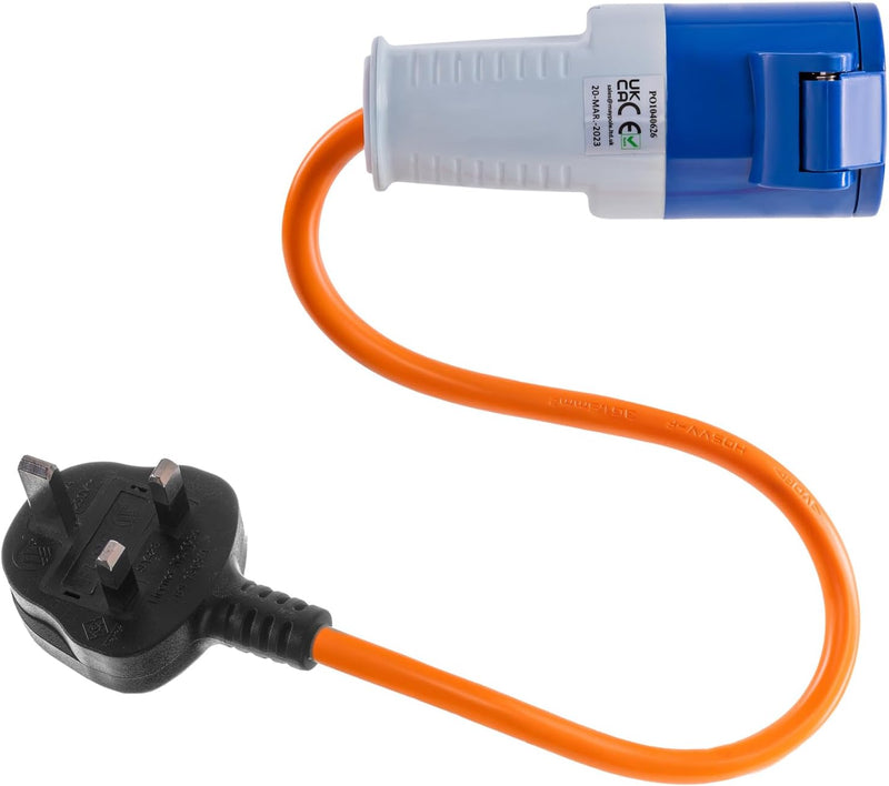 16A UK Hook-Up Lead Adaptor – 3 Pin to Mains